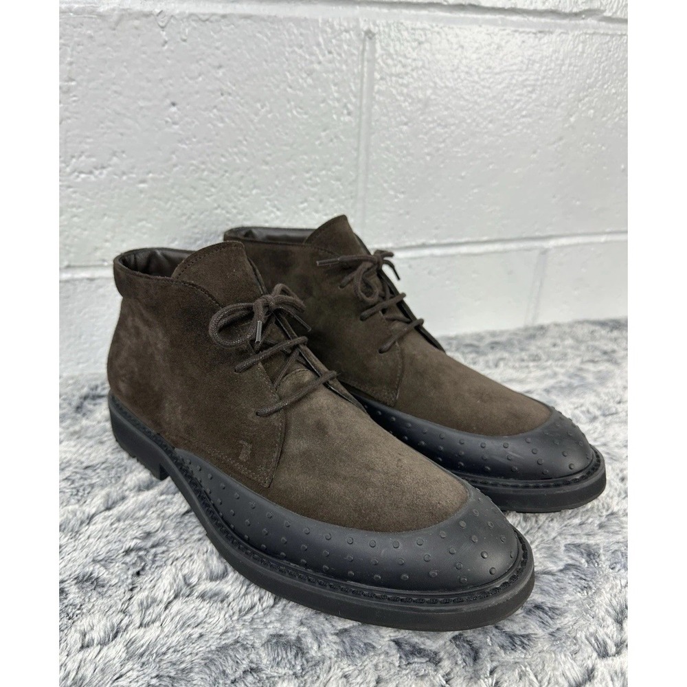 TOD'S Gommini Toe Derby Brown Suede Ankle Desert Boot Made In Italy / Men's 10.5